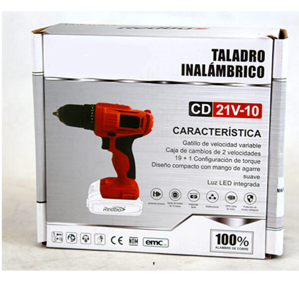Kit Parafusadeira 20v Redbo Cd21v-10 c/bat 3ah e carregador