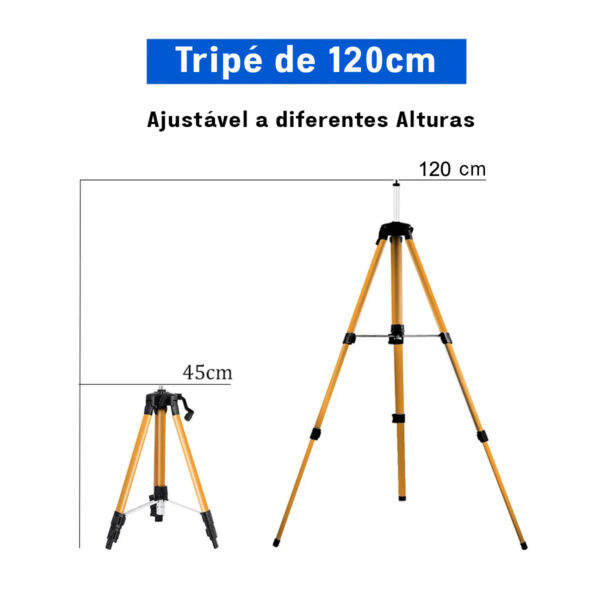 Nivel a Laser Verde 30m K-NM2 Com Tripé Alumínio 1,2m